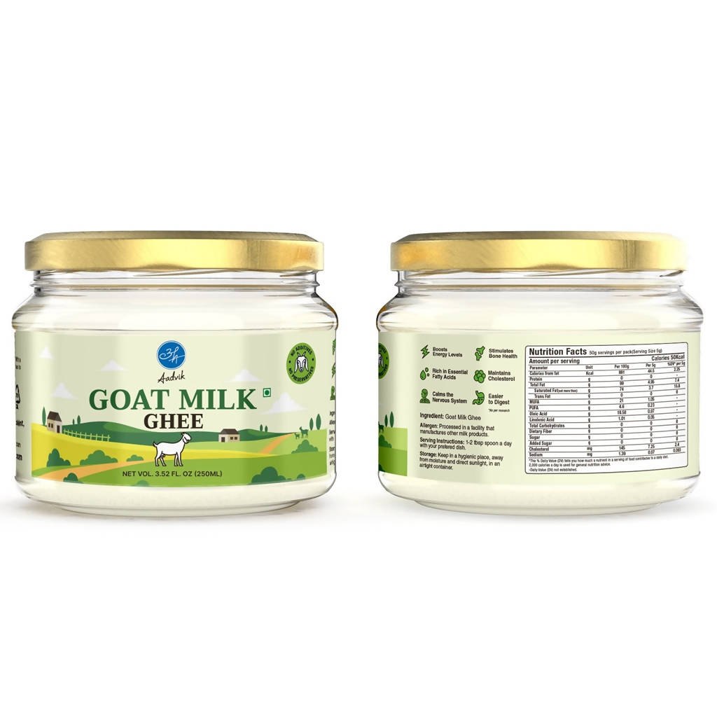 Aadvik Goat Milk Ghee | Made From Grass Fed Goats Milk | Natural & Pure Ghee