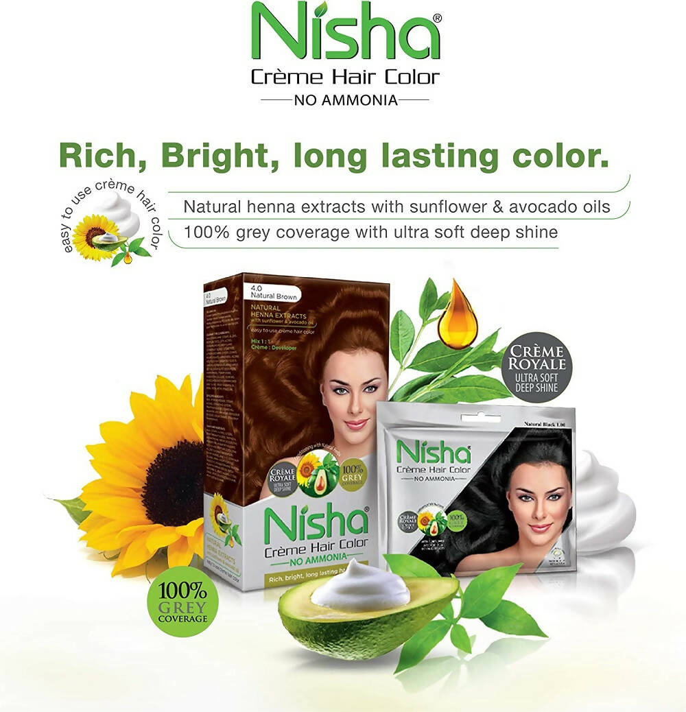Nisha Creme Hair Color Dark Brown