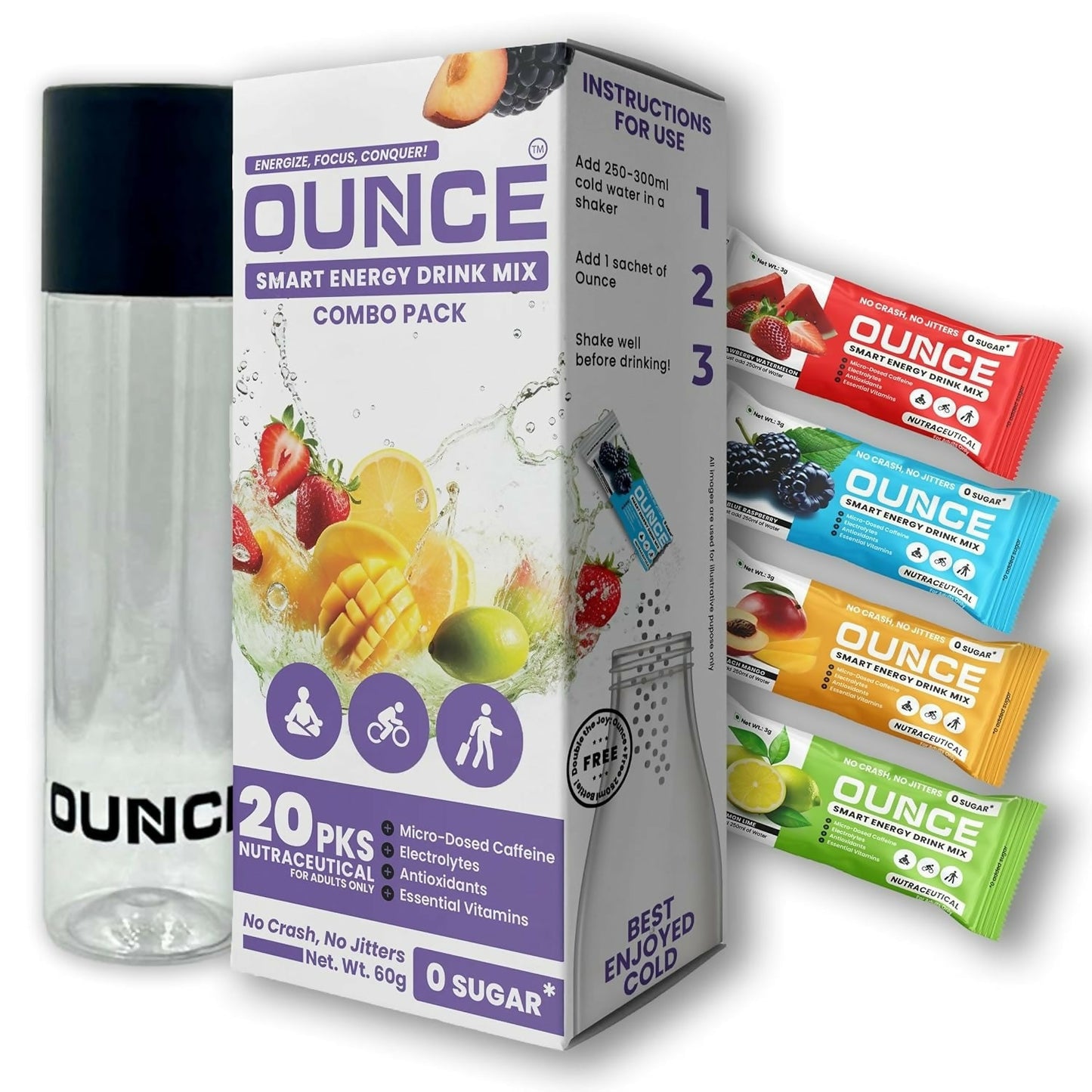 DrinkOunce Energy Drink Powder + Electrolyte Powder