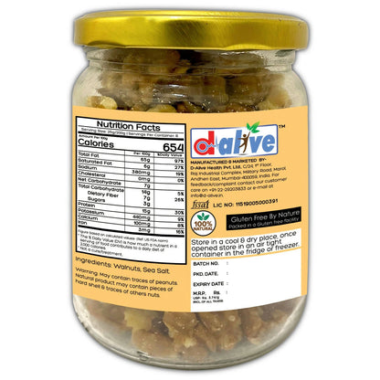 D-Alive Activated/Sprouted Walnuts - Mildly Salted