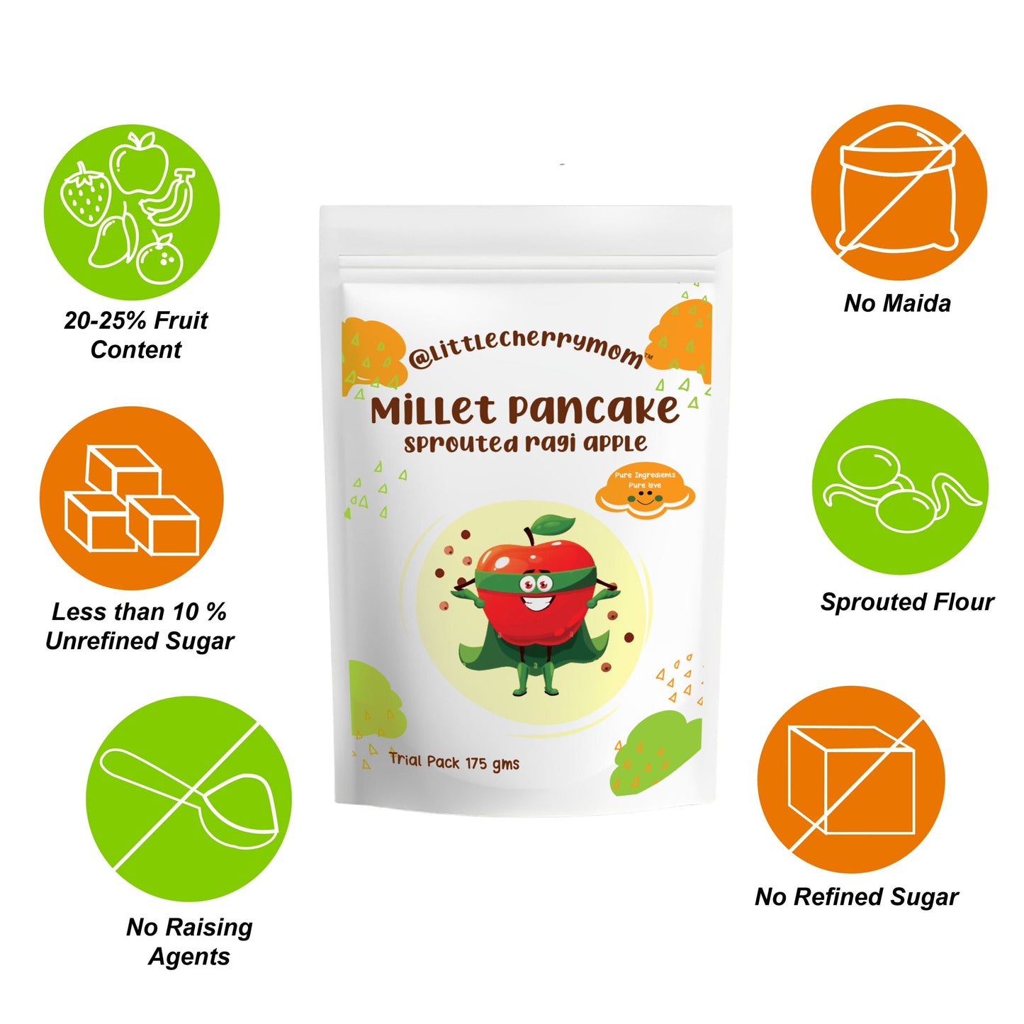 Littlecherrymom Pancake Mix Sprouted Ragi Apple