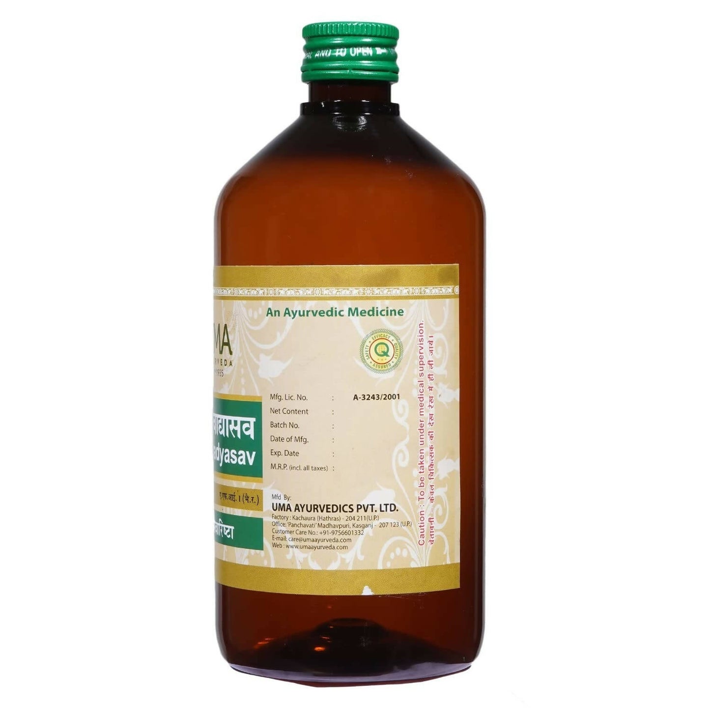 Uma Ayurveda Sarivadyasava Syrup