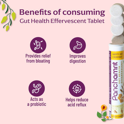 Panchamrit Gut Health Effervescent Tablets-Zest Lemon Flavor