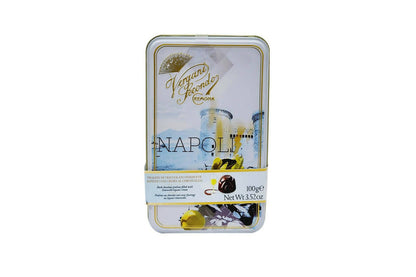 Ajfan Dark Chocolate Limoncello Pralines in Napoli Gift Tin