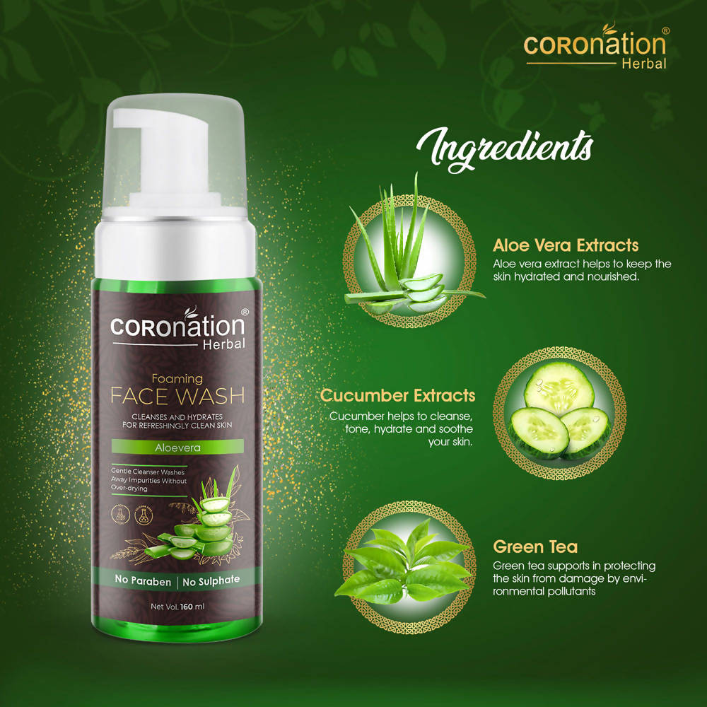 Coronation Herbal Aloevera Foaming Face Wash