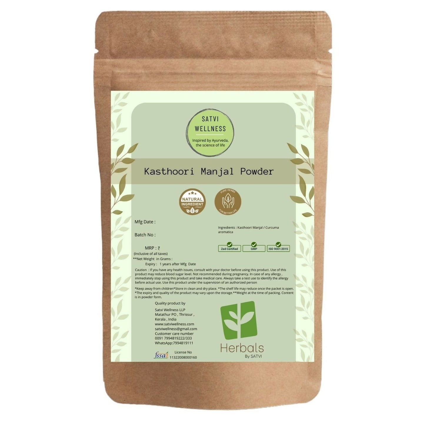 Satvi Wellness Kasthuri Manjal Powder - BUDEN