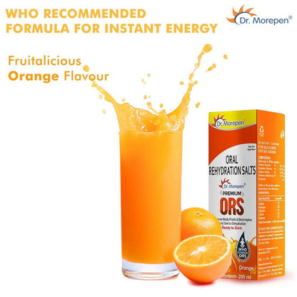 Dr. Morepen Premium ORS Drink With Electrolytes for Instant Hydration Orange Flavour