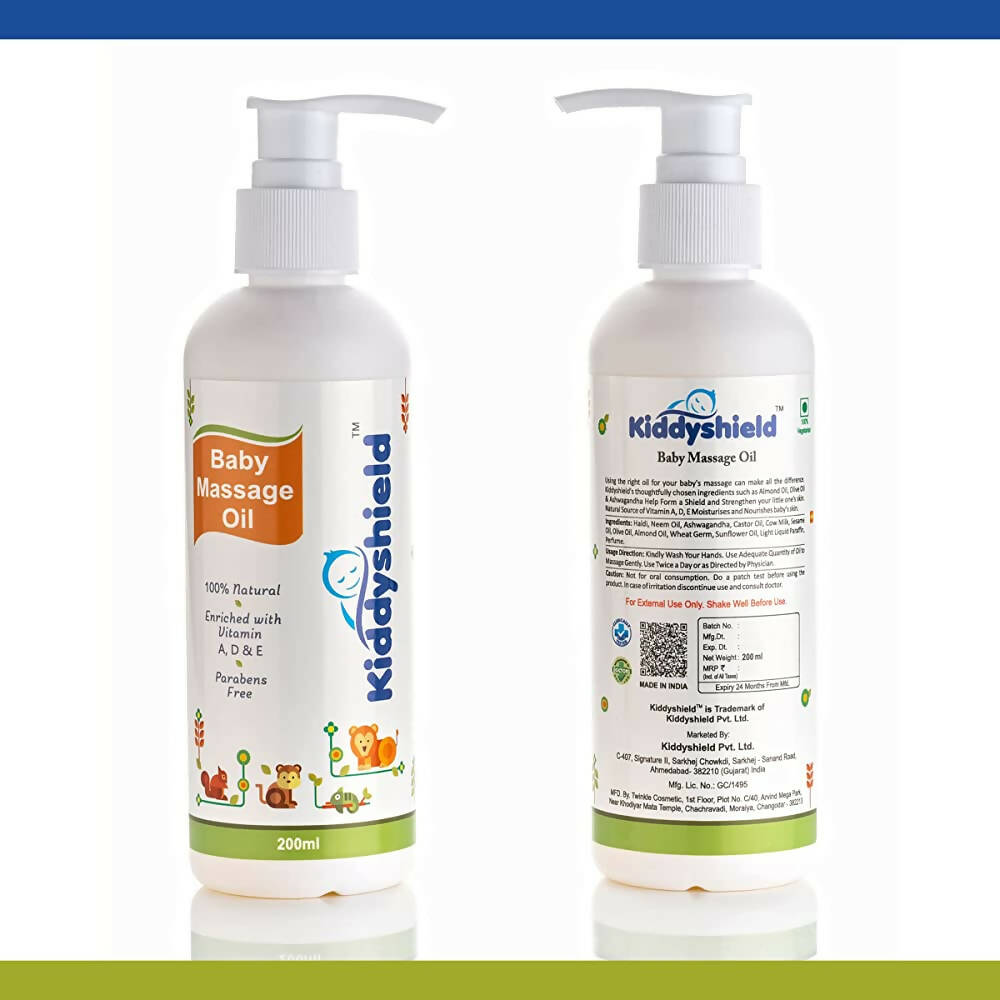 Kiddyshield Baby Massage Oil (Age 0-12 Years) -  USA, Australia, Canada 