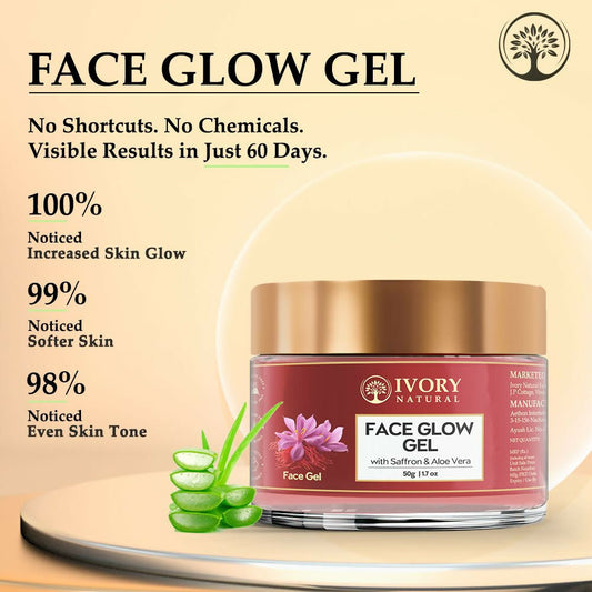 Ivory Natural Face Glow Gel For Instant Glow And Timeless Radiance, Achieve Glowing And Shiny Face