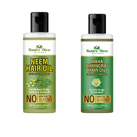 Nature Glow Herbal Neem & Bhringraj Hair Oil Combo - 200ML