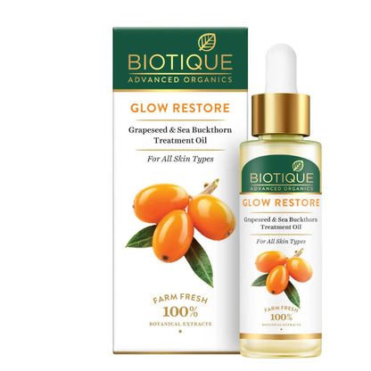 Biotique Glow Restore Grapeseed & Sea Buckthorn Treatment Oil - BUDNE