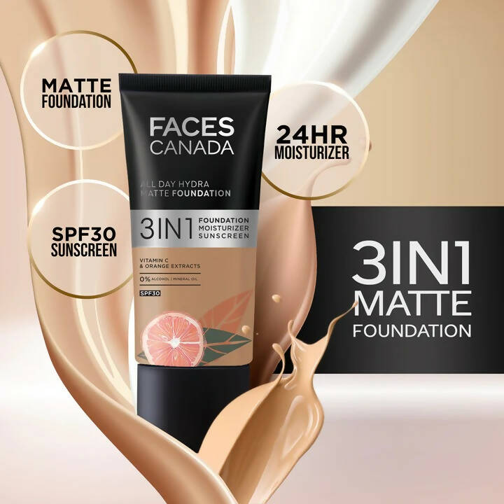 Faces Canada All Day Hydra Matte Foundation-Warm Natural 021