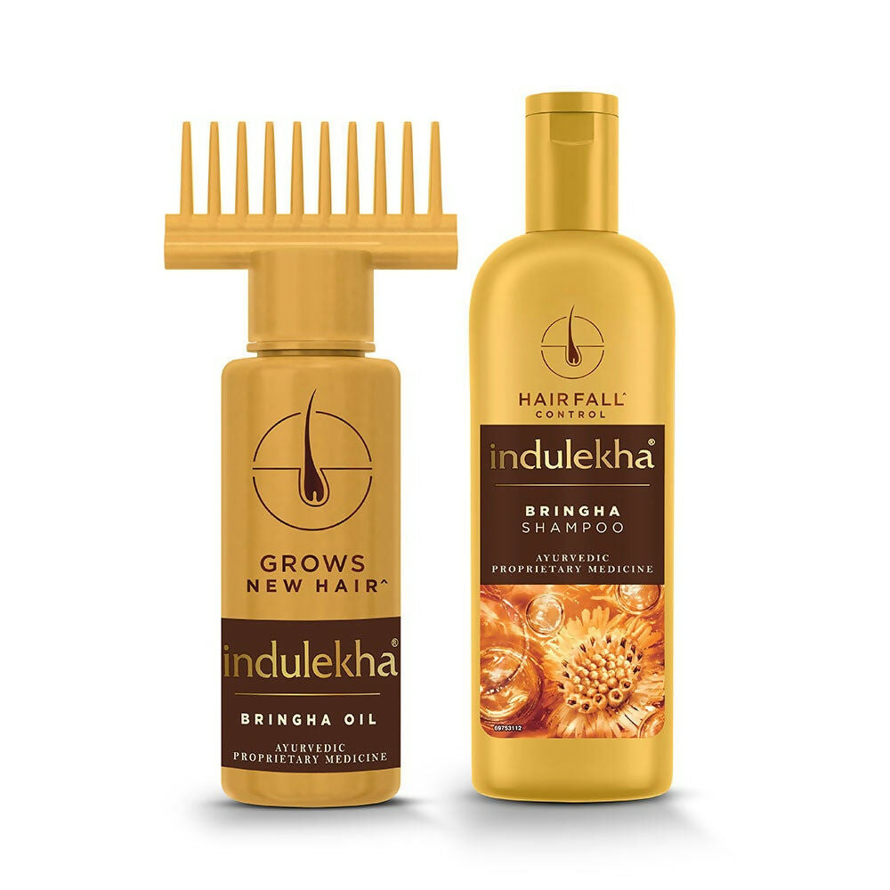 Indulekha Bringha Hair Oil and Hair Fall Shampoo Combo