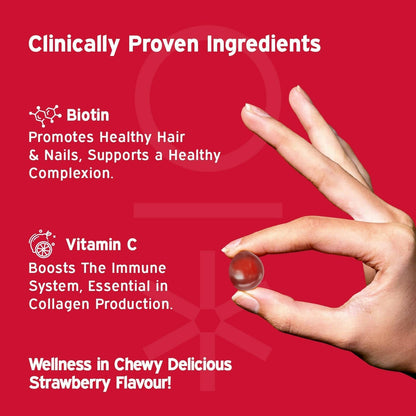 Nutriburst Biotin Gummies For Hair, Skin & Nails Growth