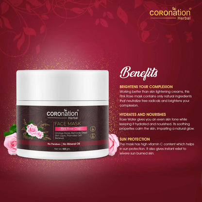 Coronation Herbal Pink Rose Clay Face Mask