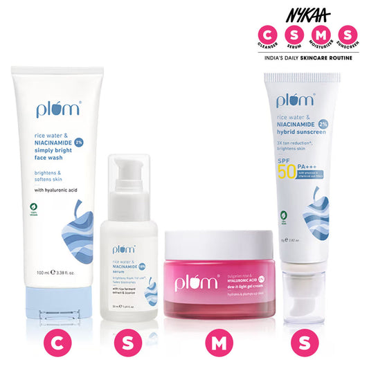 Plum Niacinamide & Hyaluronic Acid CSMS Combo for Bright, Hydrated & Plumped Skin - 650GM