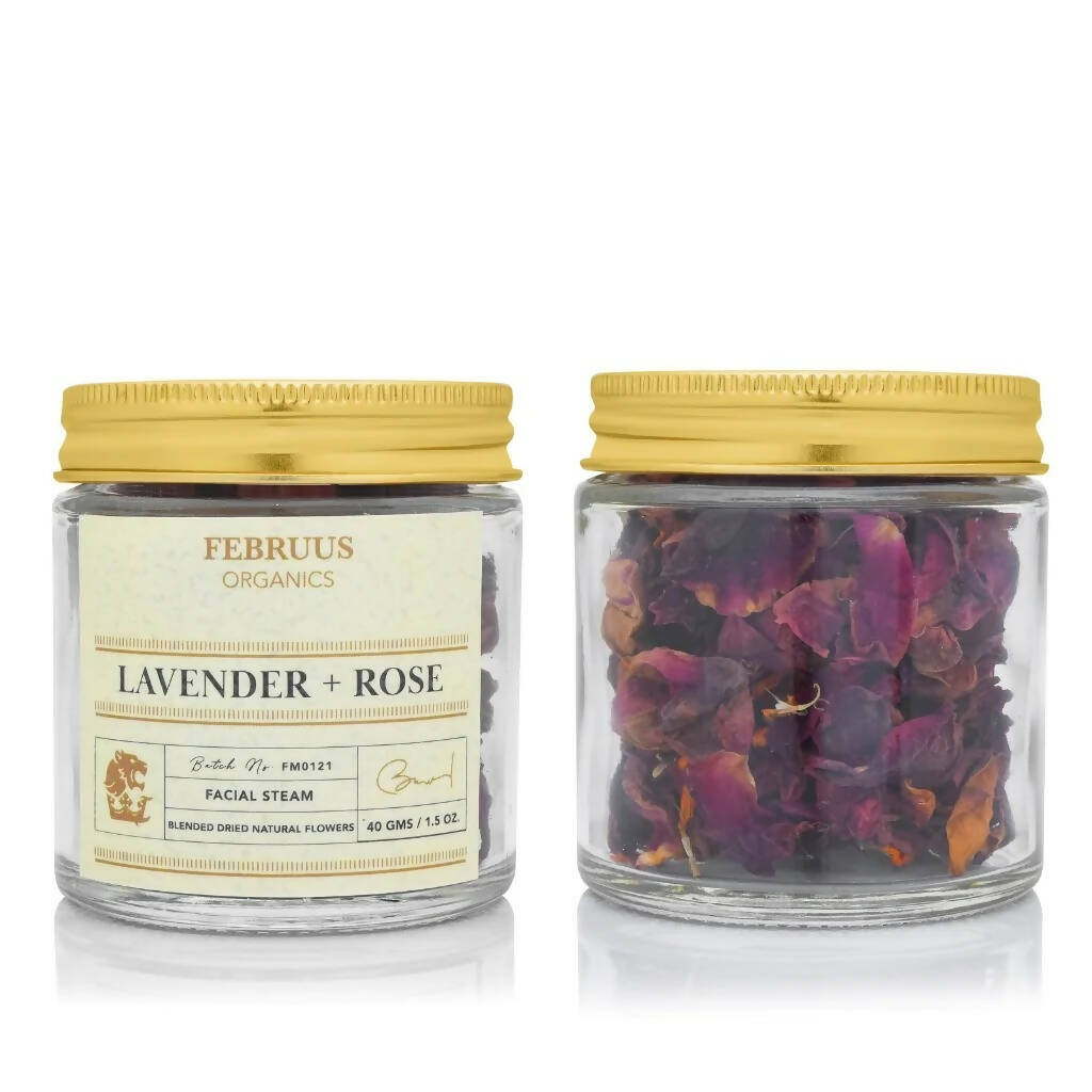 Februus Organics Facial Steam Dried Flower With Extract of Lavender & Rose