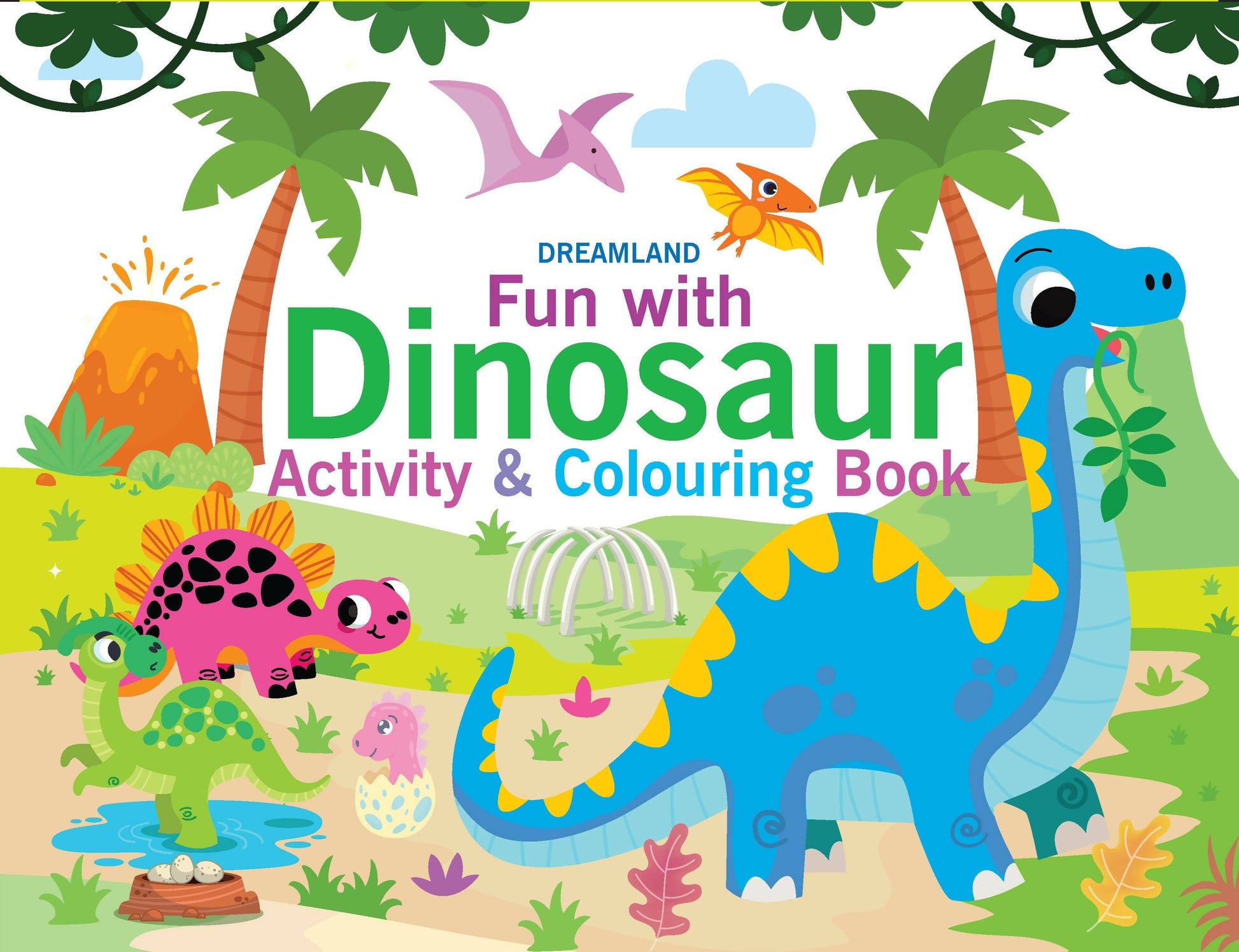 Dreamland Fun with Dinosaur Activity & Colouring : Children Interactive & Activity Book -  buy in usa 