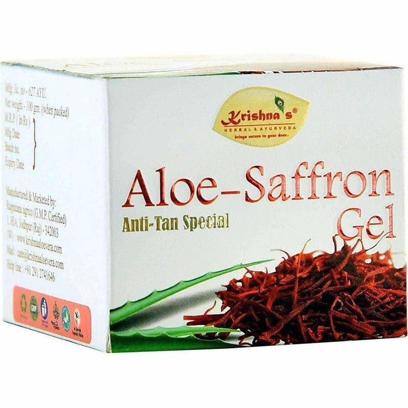 Krishna's Herbal & Ayurveda Aloe Vera Saffron Gel - 100GM
