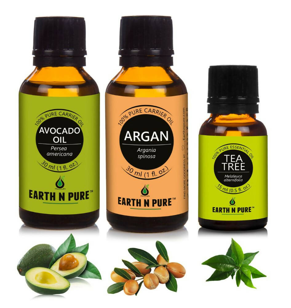 Earth N Pure Essential Oils (Argan, Tea Tree & Avocado) Combo - buy in USA, Australia, Canada