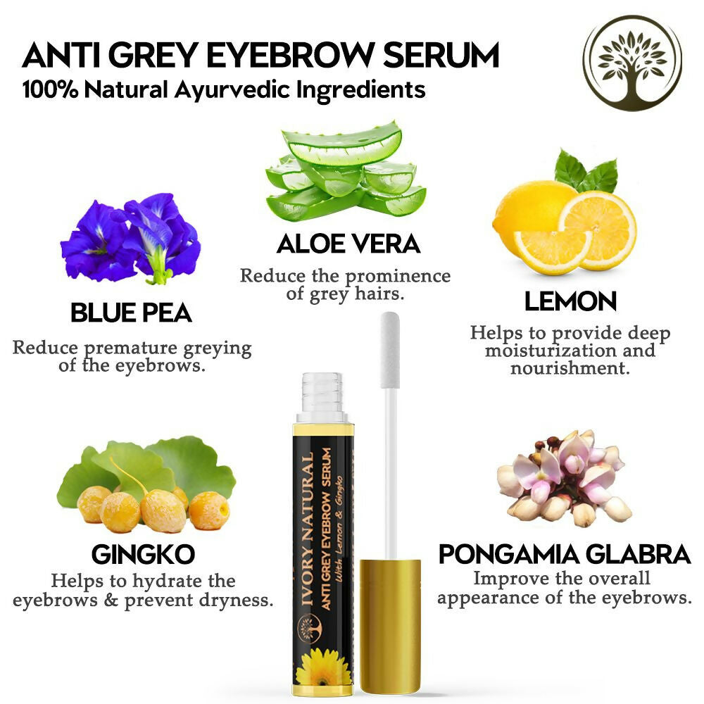 Ivory Natural Grey Eyebrow Serum - Rejuvenates, Nourishes, And Restores Natural Color Of Eyebrows