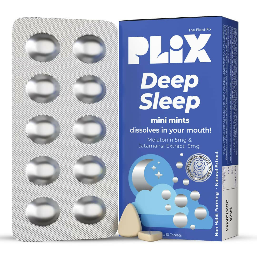 PLIX The Plant Fix Melatonin Deep Sleep Oral Dissolving Mini Mints Effervescent Tablets - BUDEN