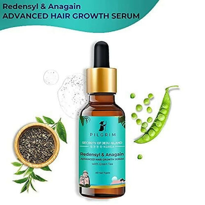Pilgrim Redensyl 3% + Anagain 4% Advanced Hair Growth Serum with Green Tea