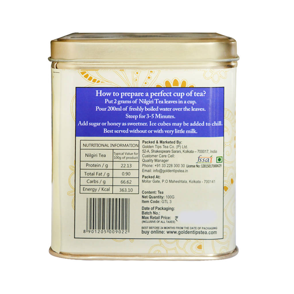 Golden Tips Nilgiri Tea - Tin Can
