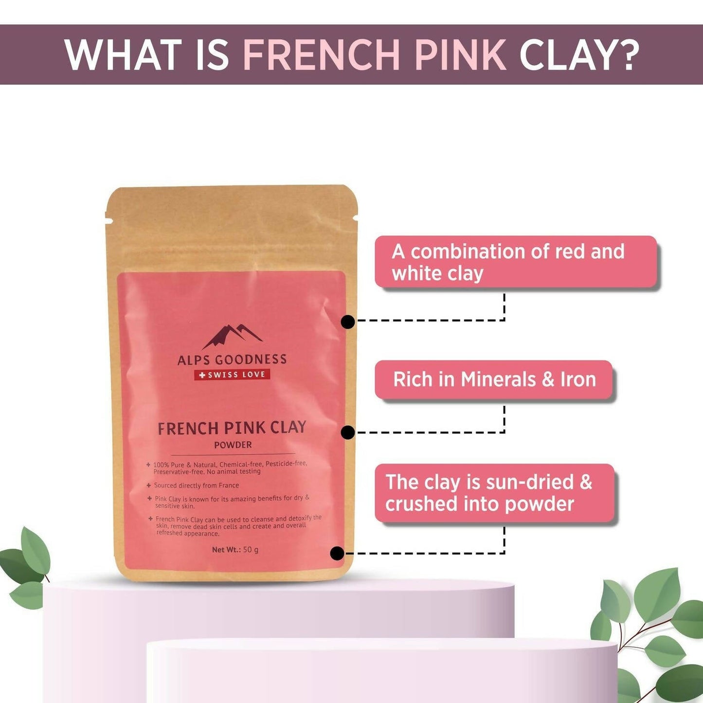 Alps Goodness French Pink Clay Powder