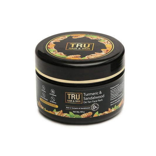 Tru Hair & Skin Turmeric & Sandalwood De-Tan Face Pack - BUDNEN