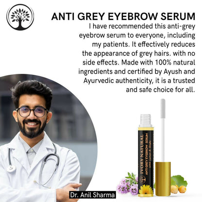 Ivory Natural Grey Eyebrow Serum - Rejuvenates, Nourishes, And Restores Natural Color Of Eyebrows