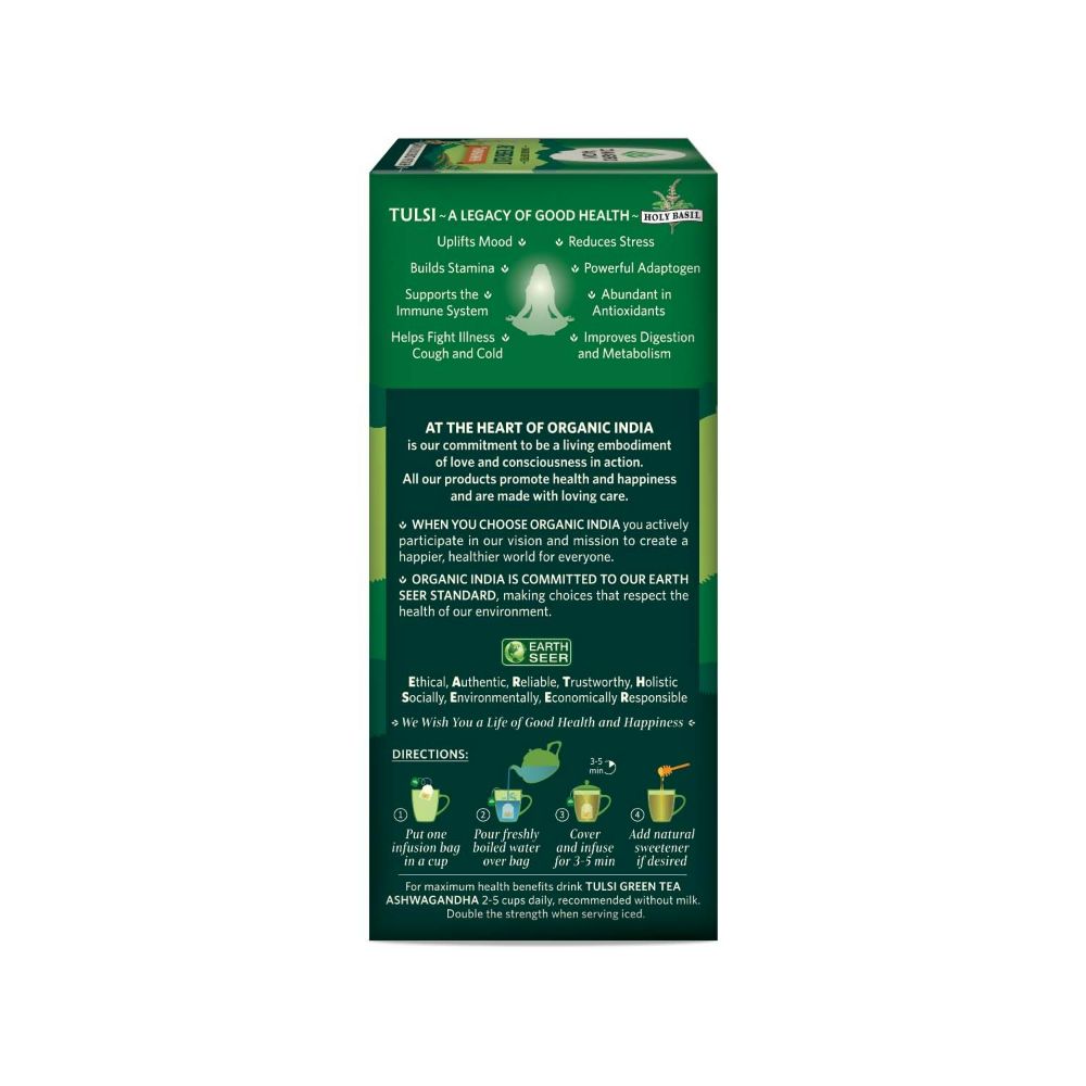 Organic India Tulsi Green Tea Ashwagandha