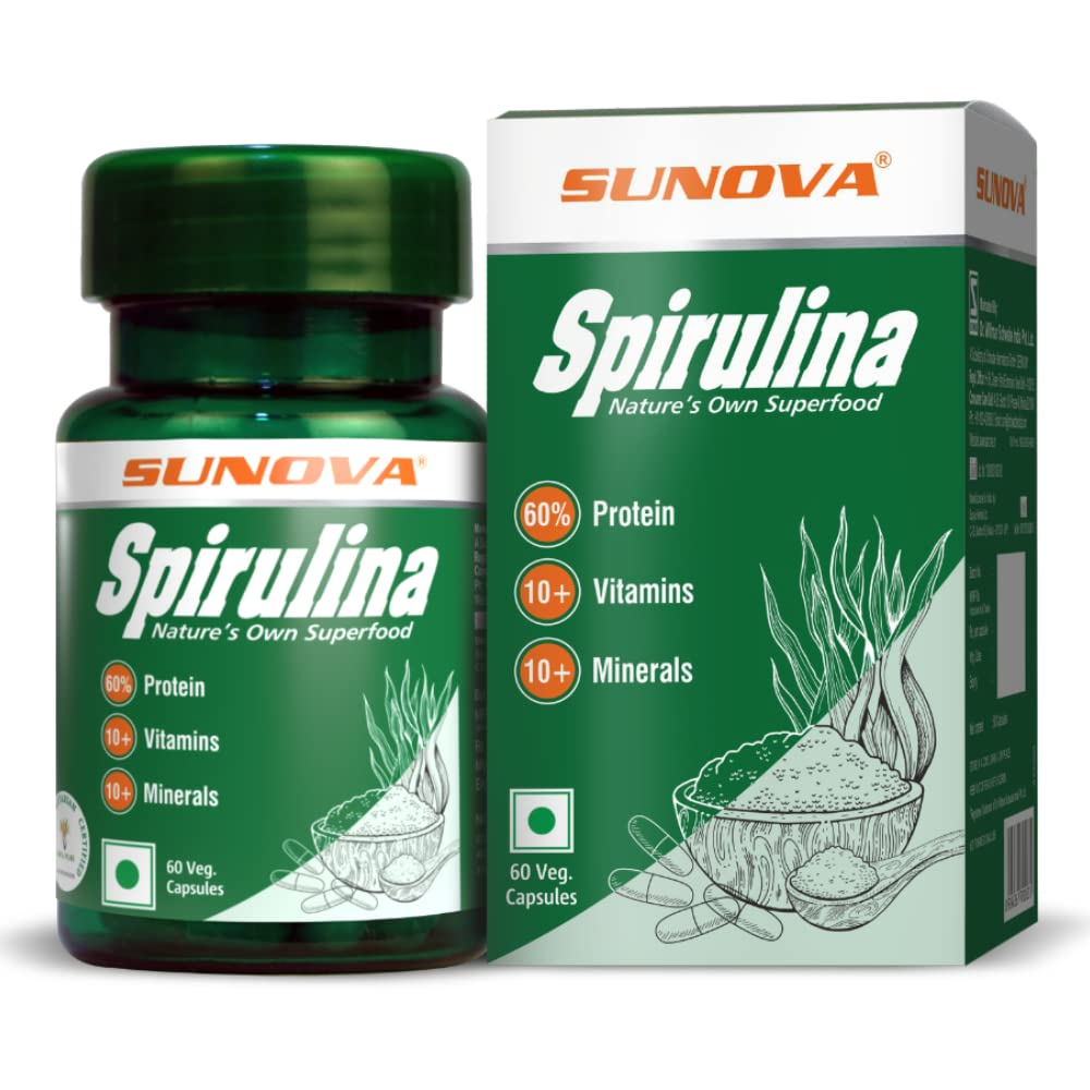 Sunova Organic Spirulina 60 Capsules