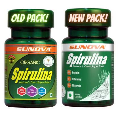 Sunova Organic Spirulina 60 Capsules