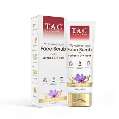 TAC - The Ayurveda Co. 7% Kumkumadi Face Scrub with Saffron & 24k Gold