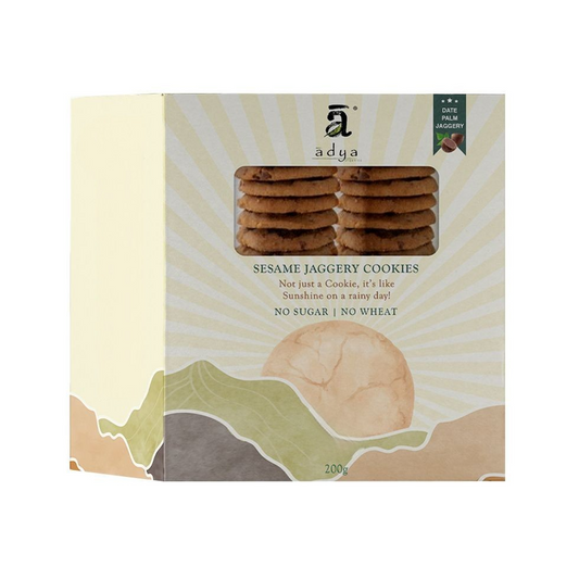 Adya Organics Date Palm Jaggery Till Gur Cookies - BUDNE