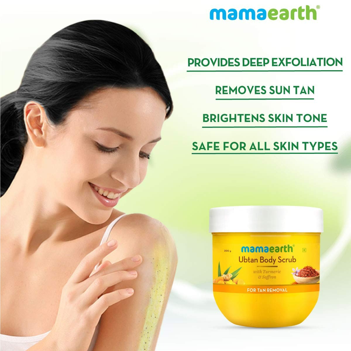 Mamaearth Ubtan Body Scrub with Turmeric & Saffron for Tan Removal