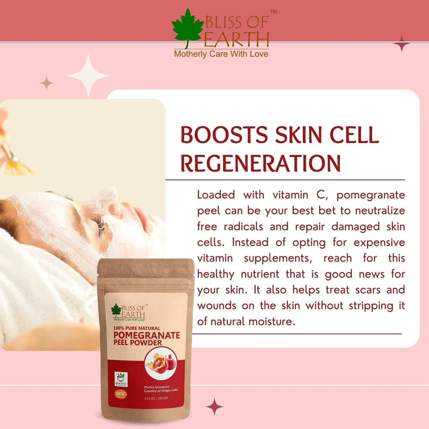 Bliss of Earth Certified Organic Pomegranate Peel Powder