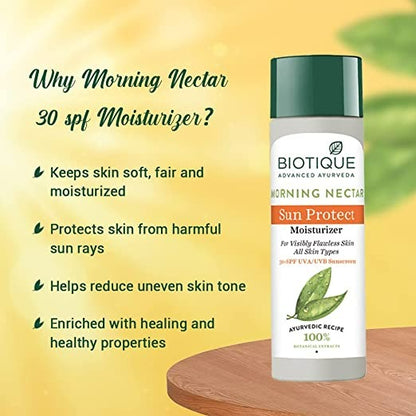 Biotique Advanced Ayurveda Bio Morning Nectar Visibly Flawless Sun Protector 30+SPF UVA/UVB Sunscreen