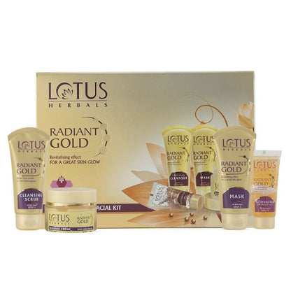 Lotus Herbals Radiant Gold Cellular Glow Facial Kit For All Skin Types