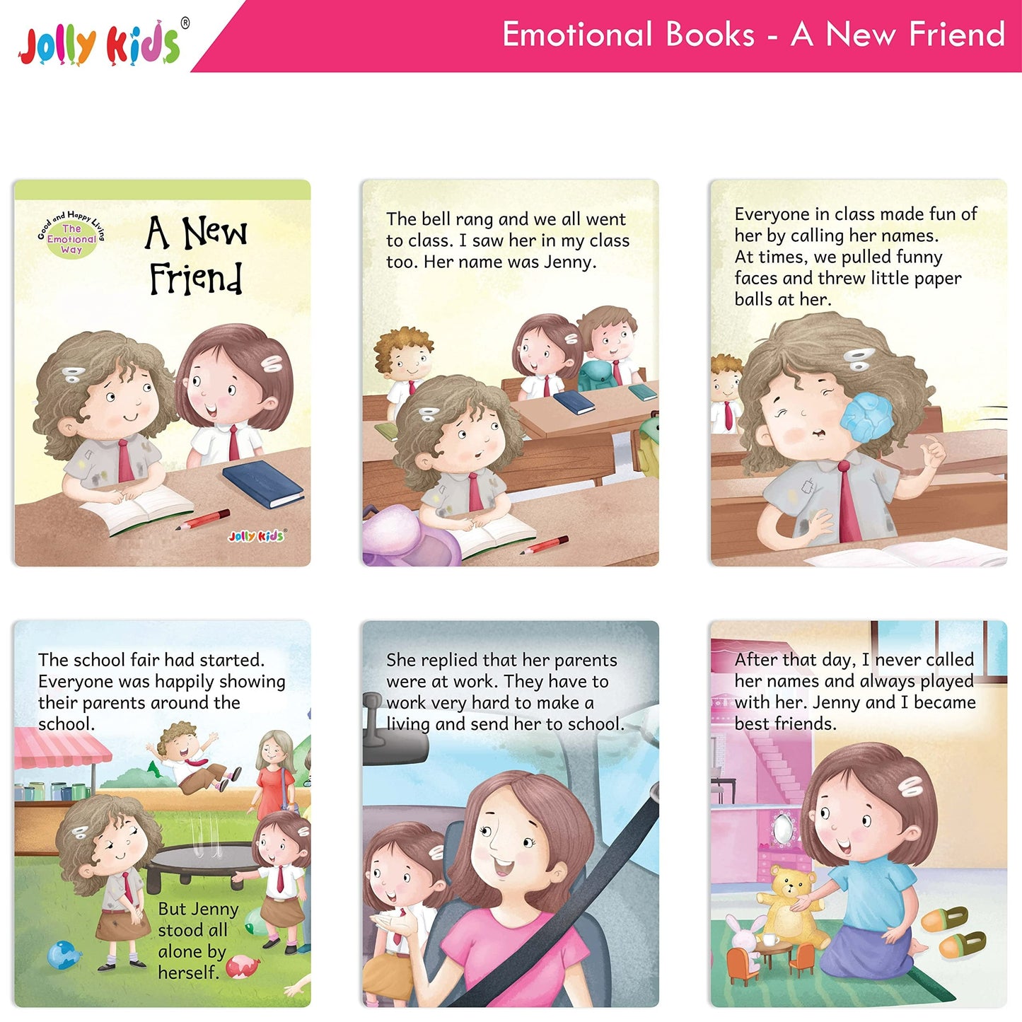 Jolly Kids Good & Happy Living The Emotional Way Story Books (Set of 8) Learning Stories about Feeling and Emotions| Ages 3 - 8 years