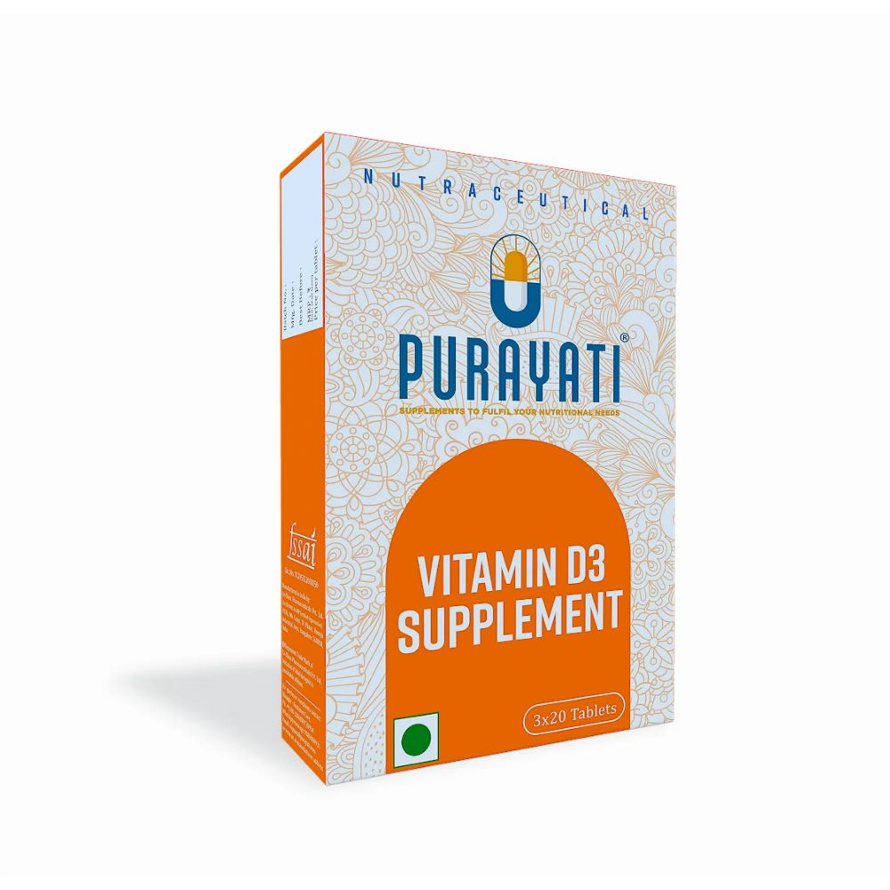 Purayati Vitamin D3, 2000 IU Tablets