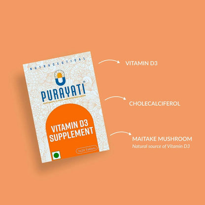 Purayati Vitamin D3, 2000 IU Tablets