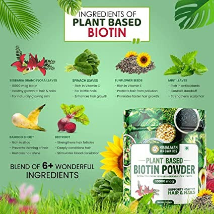 Himalayan Organics Plant Based Biotin 10000mcg Capsules