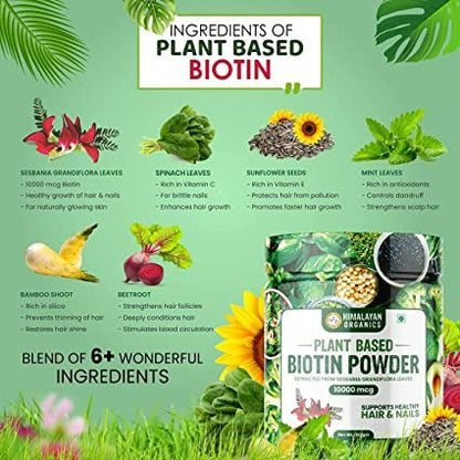 Himalayan Organics Plant Based Biotin 10000mcg Capsules