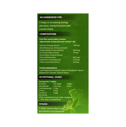 LDD Bioscience Homeopathy Ginseng GB Plus Tablets