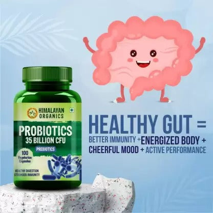 Himalayan Organics Probiotics 35 Billion CFU Prebiotics Vegetarian Capsules