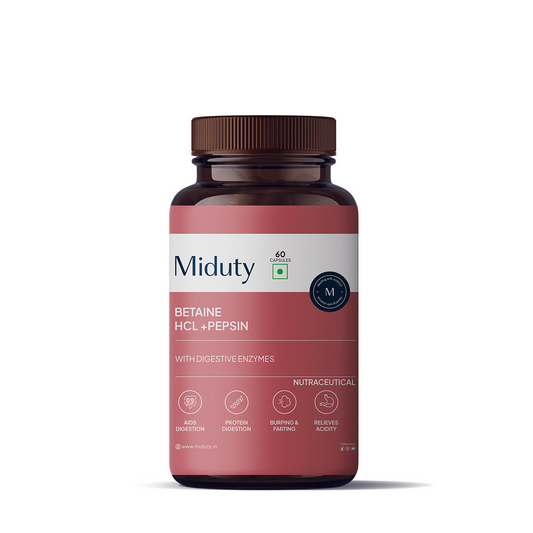 Miduty by Palak Notes Betaine HCL + Pepsin Capsules - BUDNE