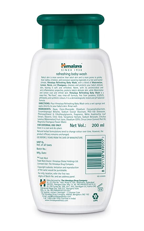 Himalaya Herbals - Refreshing Baby Wash