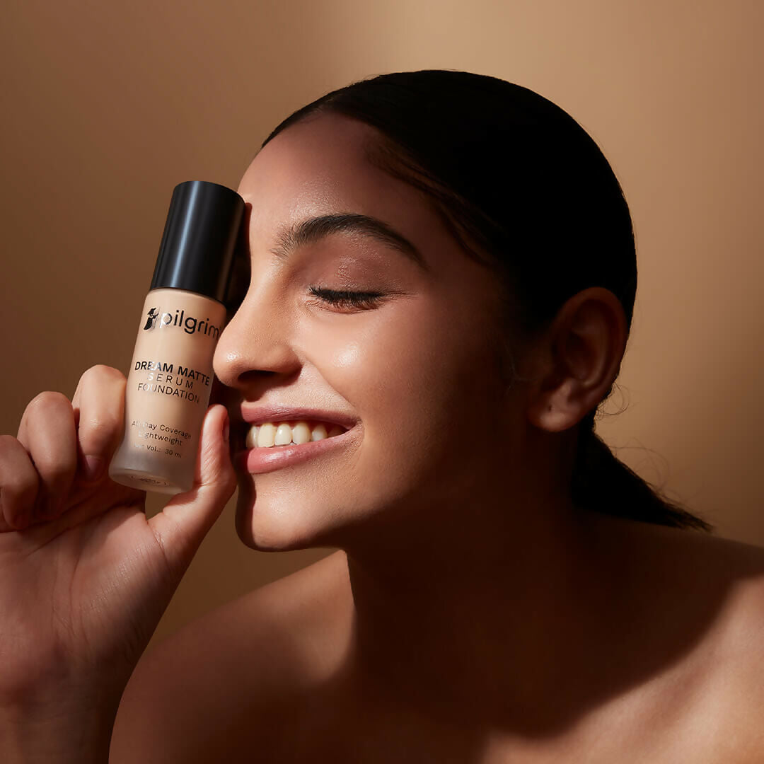 Pilgrim Dream Matte Serum Foundation With Matte & Poreless All Day Coverage Lightweight - Natural Almond